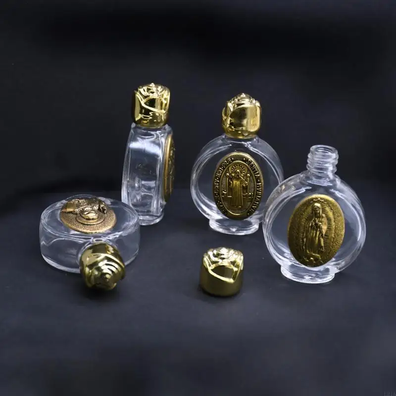 New Empty Holy Water Bottle with Lid Clear Glass Praying Supplies