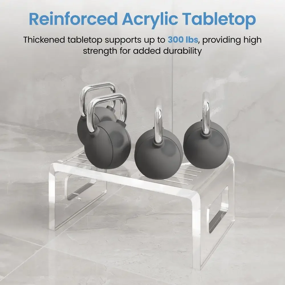 7" Acrylic Toilet Stool Digestion-Optimizing Support 300LBS Modern Design Safety Step Stool 5