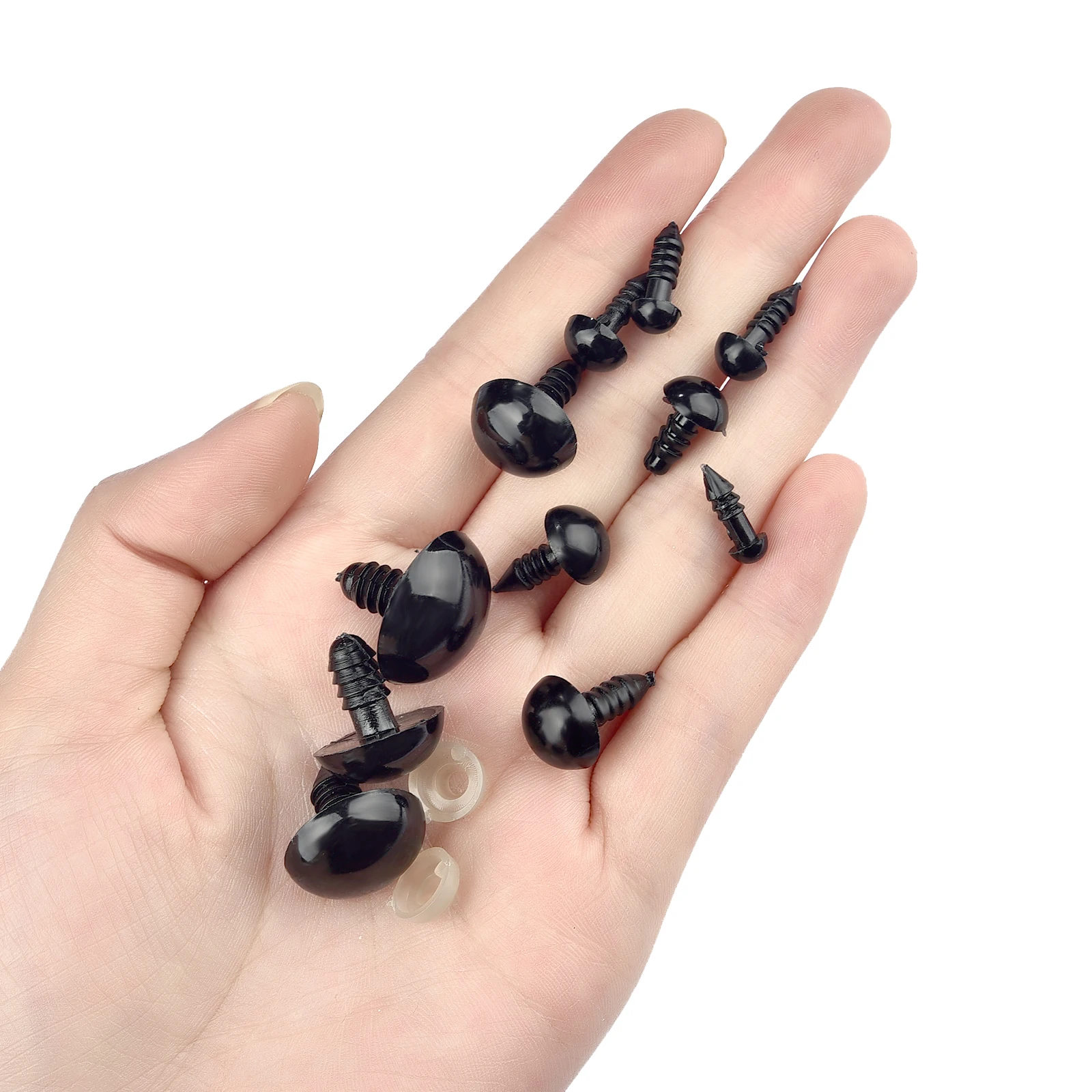 50pcs 5-20mm Mini Black Plastic Safety Round Eyes For Doll Eye Decor Eyeball Doll Accessories For Toys Animals Eye Diy Crafts