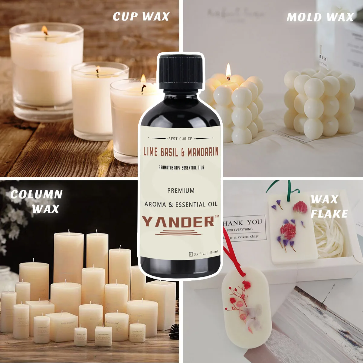 Yander 50ml 100ml Lime Basil & Mandarin Scented Candle Oil For Candle Making Aromatherapy Oil Fragrance fragrance oil essential oil set aromatherapy refill liquid body massage oil