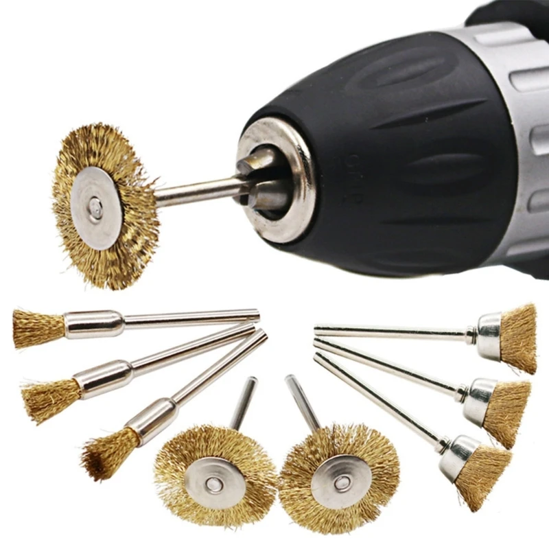 

30PCS Wire Brushes Set Brass Wire Wheels Pen Brush Accessories for Rotary Tools Hand Drill Bit Cleaner