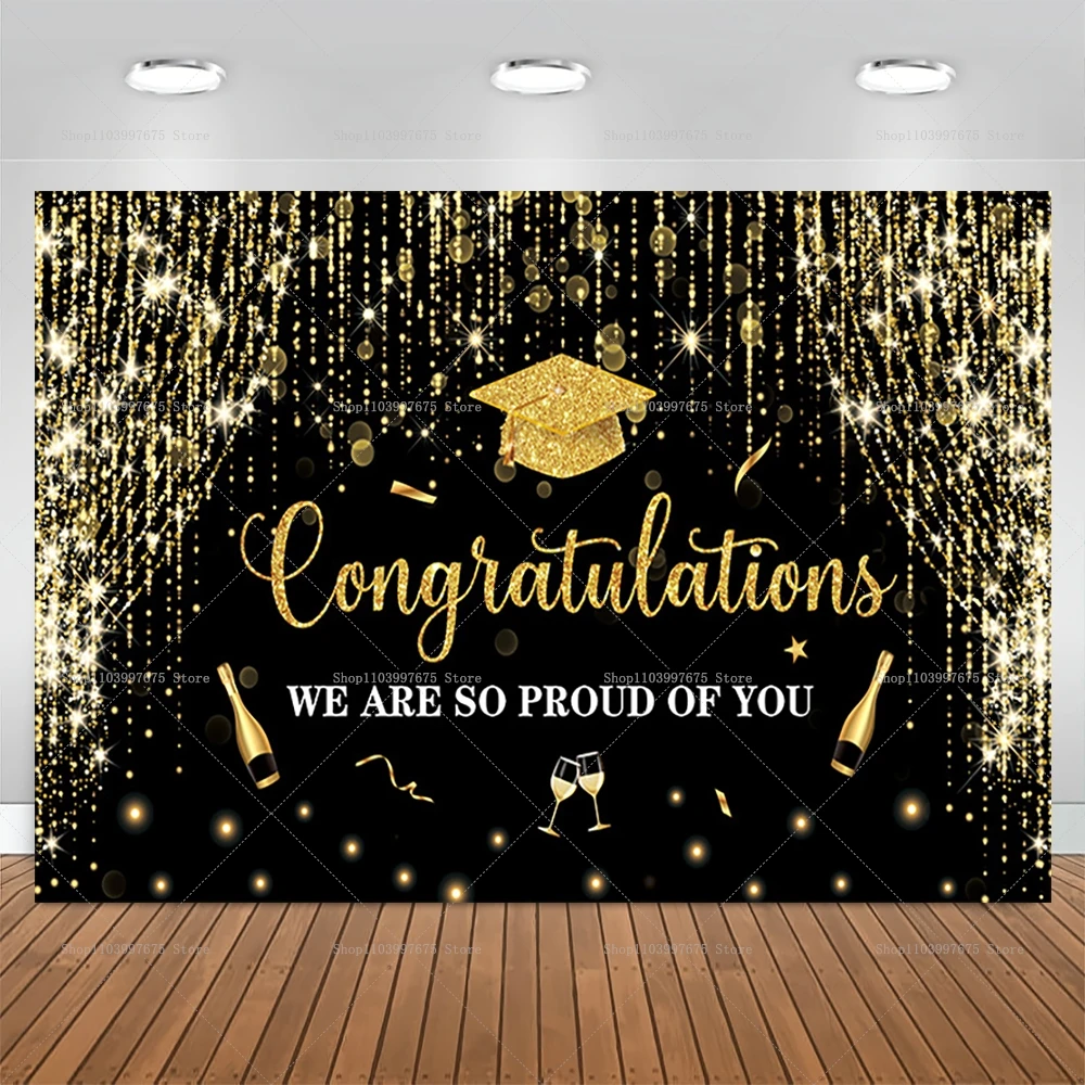 Class of Graduation Decorations Backdrop Congrats Grad We are So Proud of You Photo Background Graduation Party Supplies