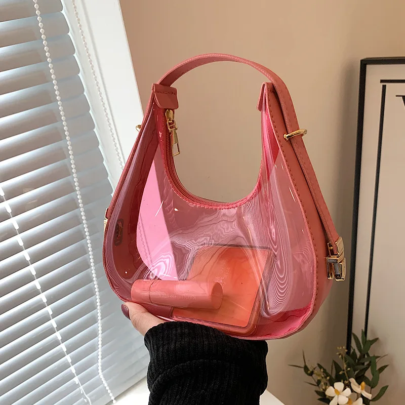 2024 Ins Transparent Jelly Bag Spring Summer Women's Fashion Shoulder Bags Underarm Bag for Women