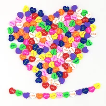 

50pcs Mixed Color Silicone Love Beads Heart Shaped DIY Jewelry Supplies Charm Loose Beads
