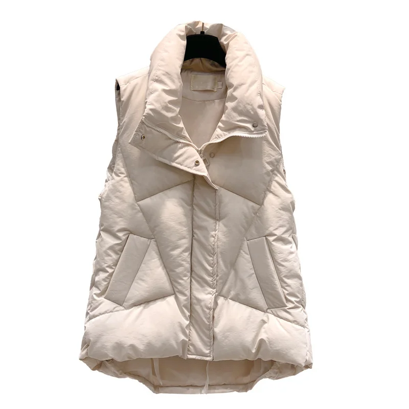 

Autumn Winter Sleeveless Vest Jacket Women Korean Student Short Down Cotton Padded Waistcoat Woman Parkas Vest Jackets Tops