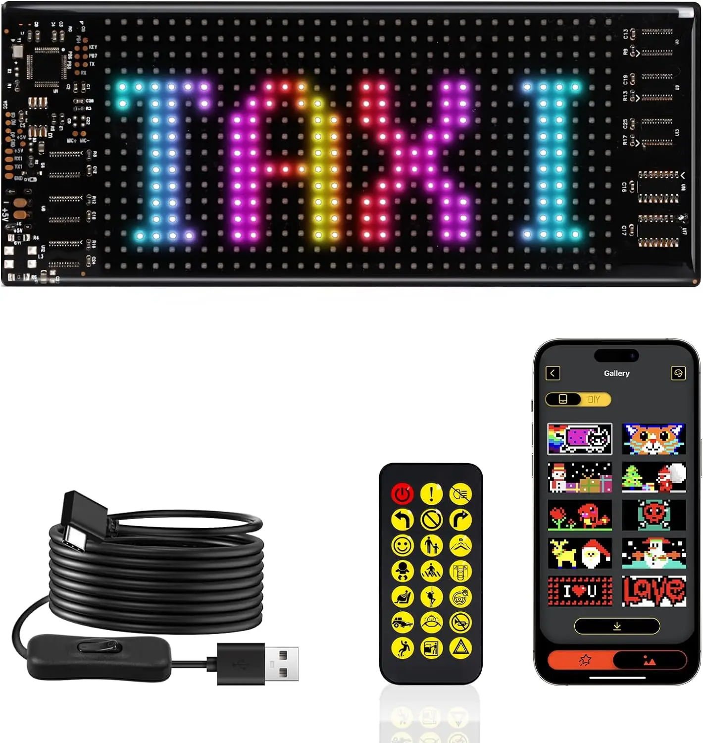 Led Sign App Control Ios App Controlled LED Sign USB-Powered LED Scroll Sign - Bluetooth App ...