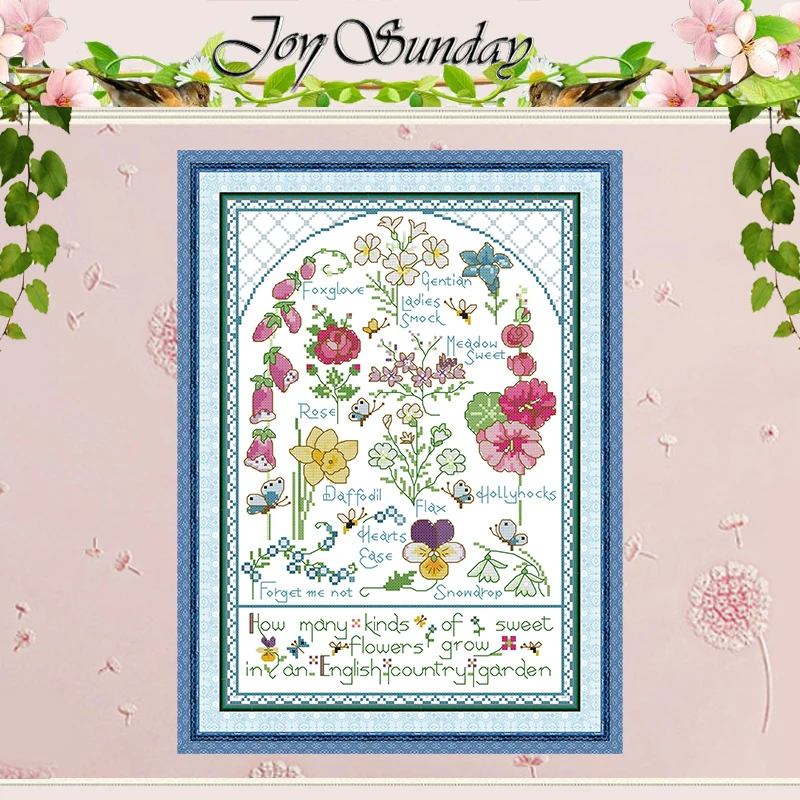 

Spring Flowers Patterns Counted Cross Stitch Set 11CT 14CT 16CT Stamped DMC Cross-stitch Kit Embroidery Needlework Home Decor