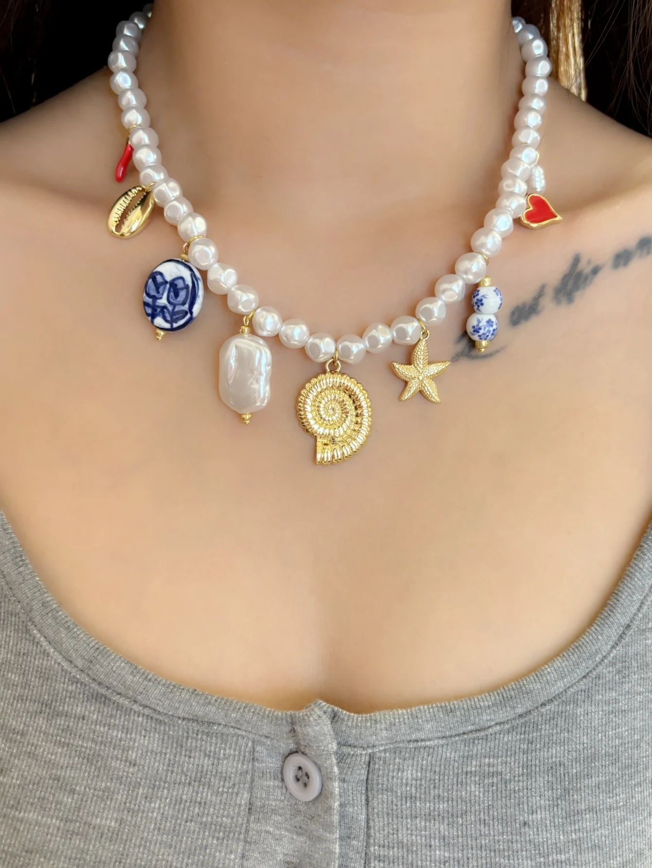Womens Charm Clavicle Chain Necklace