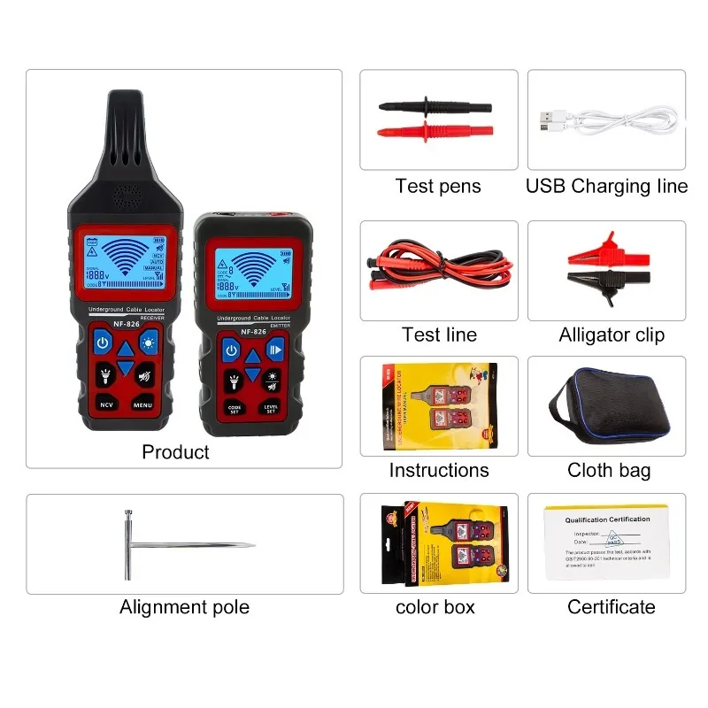 2024 New NF-826 Underground Cable Tester Locator Wire Tracker Detector, Wall and Underground Pipeline Wire Detector | USA | NEW 5