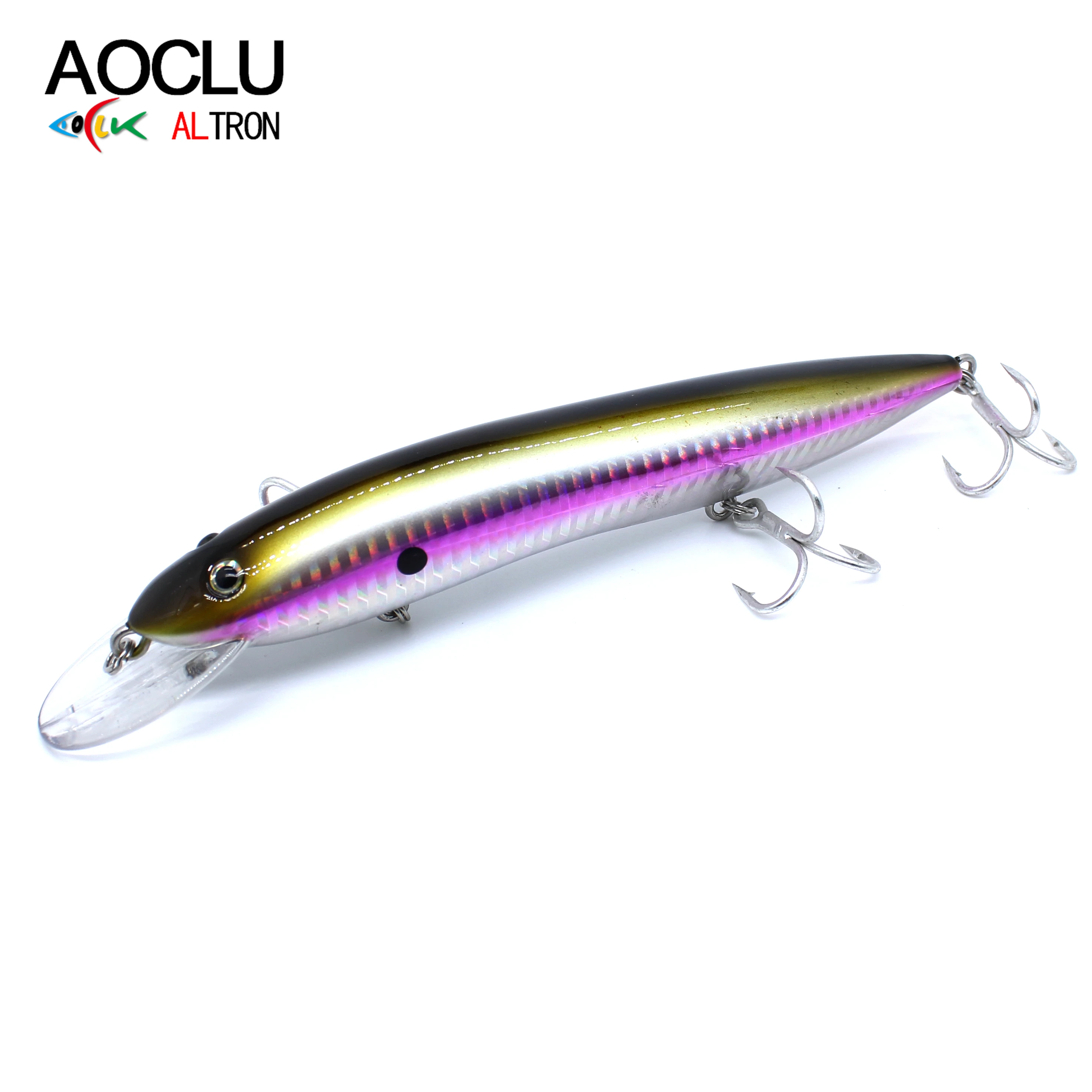 AOCLU-Hartköder für Tiefseeboot, schwimmende Minnow, Jerkbait-Rassel, Felsköder, 4 x Drillinge, japanische Qualität, 150 mm, 33 g, 1 Stück