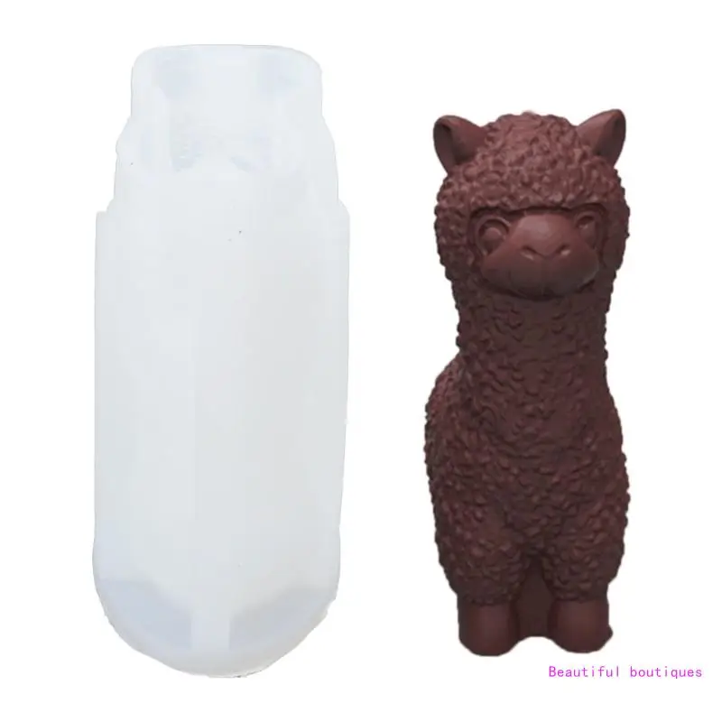 Durable 3D Alpacas Candle Mold Reusable Animal Scented Candle Silicone Mold for DIY Aromatherapys Fragrant Candle Molds DropShip