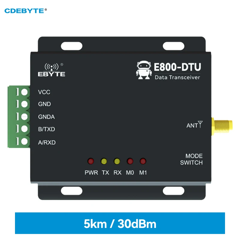 

433 МГц промышленное беспроводное цифровое радио RS485 30dBm CDEBYTE E800-DTU(433L30-485)-V8 дальность малой мощности 5 км