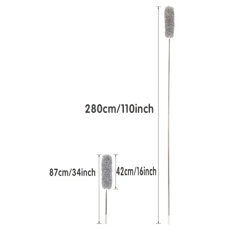 Retractable Duster Telescopic Dust Remover 1pcRetractable Long Handle Duster Dust Removal Household Dust Removal Cleaning Tool