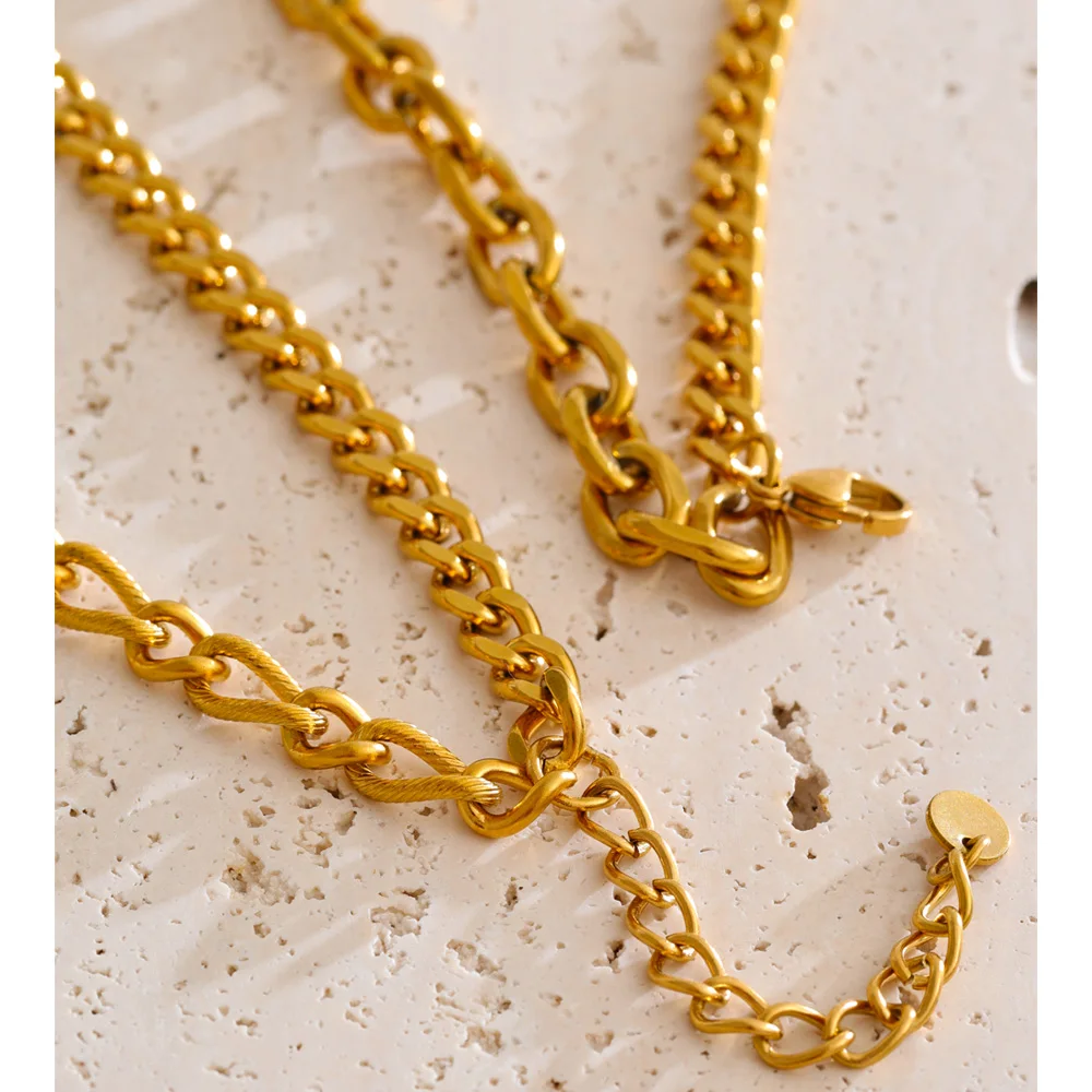 Yhpup Stainless Steel Pendant Necklace 18K Golden PVD Plated