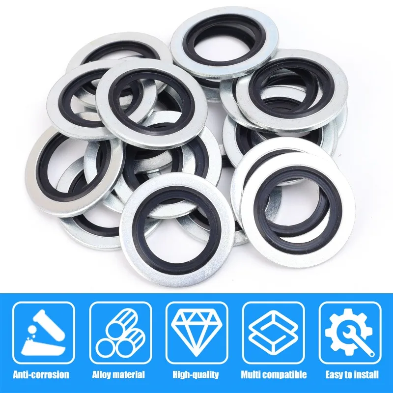M16 Aluminium Alloy Rubber Gasket Car Oil Sump Drain Plug Sealing Gaskets Rings Washer For Renault Clio Duster Espace Fluence
