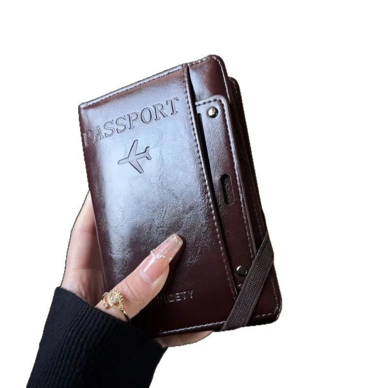 Porta Passaporto Multifunzionale in Pelle, Organizzatore di Documenti da Viaggio con Slot per Biglietti e Carte, per Uomini e Donne - immagine 5