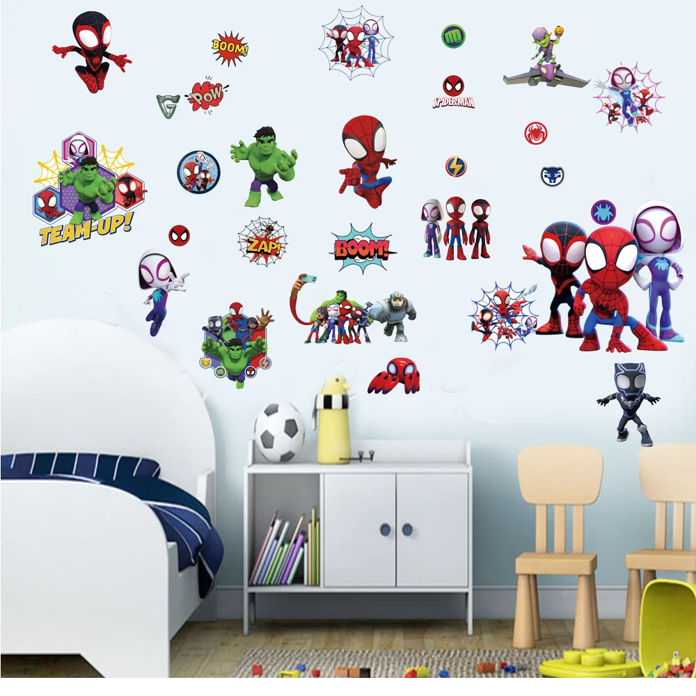 Cartoon Avengers Movie Wall Stickers For Kid's Rooms Kindergarten Living Room Bedroom Wall Decoration Self-adhesive Poster - 4