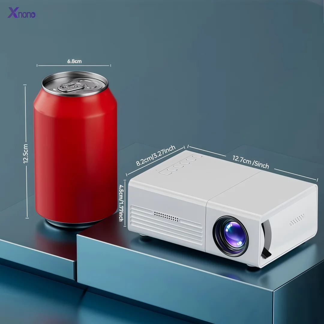Xnano Q1 미니 프로젝터 1080P 휴대용 LED 비디오 프로젝터 스크린 미러링 홈 시네마 USB HDMI AV 입력 (침실용)