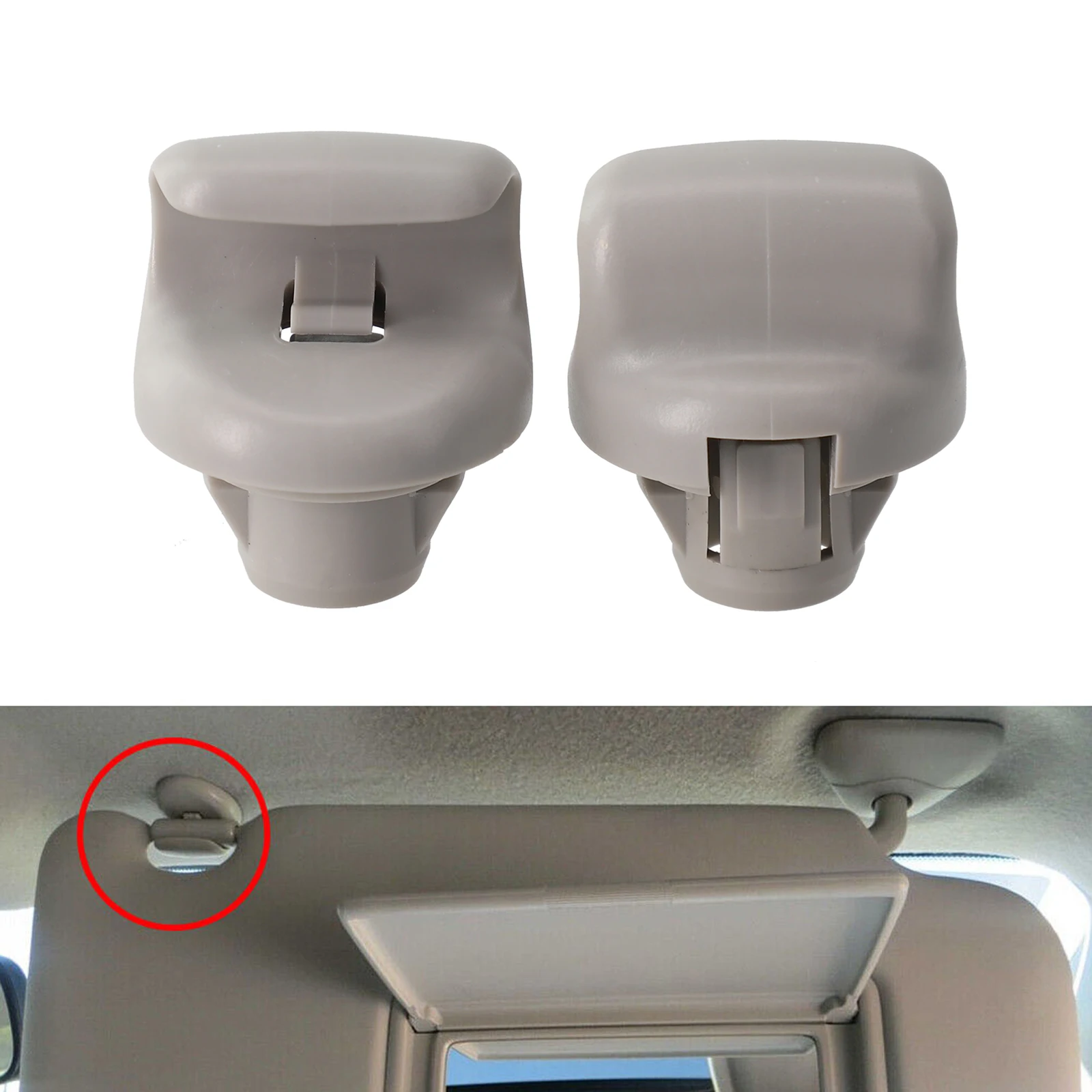 

2Pcs Car Sun Visor Support Clip For Nissan Versa Note Sentra Juke Gray Left Right Sunvisor Hook Holder Bracket Clips