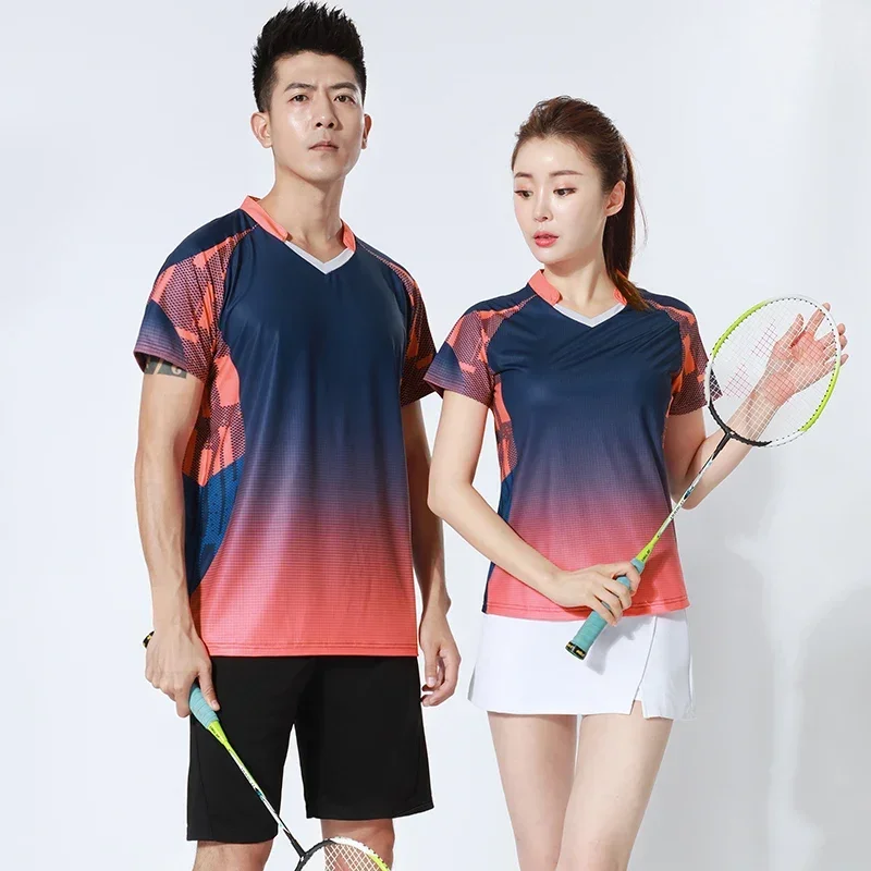 New Quick Dry Breathable Badminton Shirt,Women Men Table Tennis volleyball Team Game Running Training T Shirts