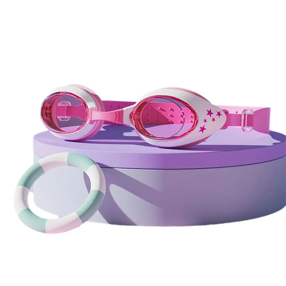 Cute Waterproof And fog-proof children's Swimming Goggles Learn Swimming Glasses Baby Cartoon Mirror Band Adjustabl