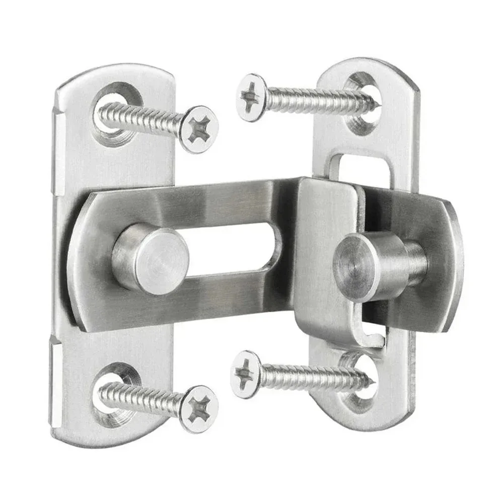 Door Lock 3Inch 90Degree Right Angle Door Latch Buckle Hasp Sliding Lock Barrel Bolt Hardware Safety Bolt