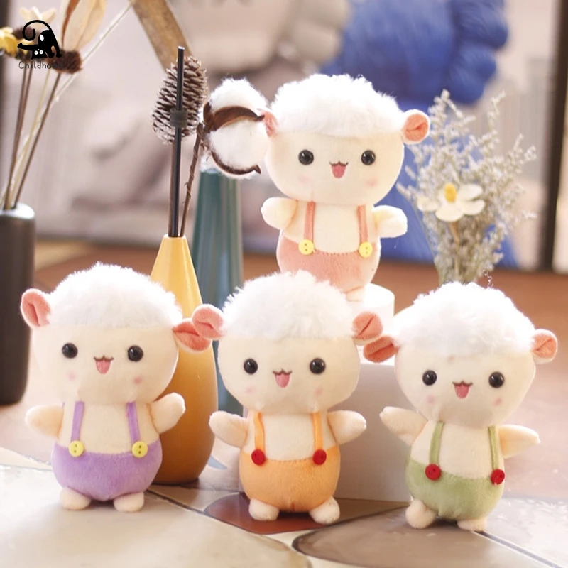 

12cm Cute Strap Small Sheep Pendant Lamb Mini Plush Toy Lamb Bag Pendant Keychain Gift Female