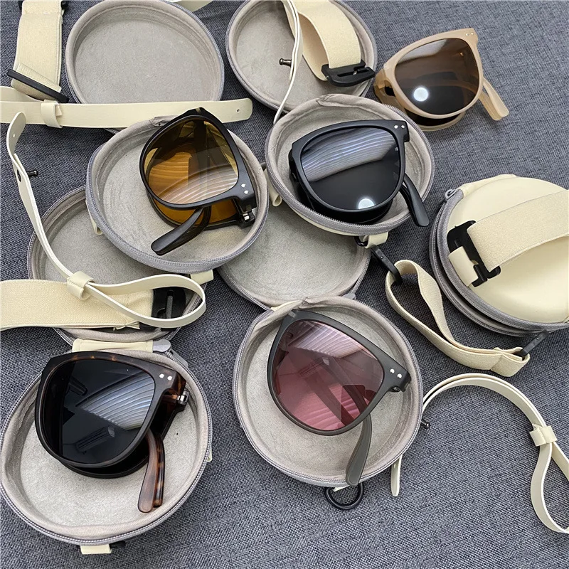 2022 New Women\'s Fashion Folding Sunglasses Women\'s Brand Designer Glasses Oval Glasses Lady Retro Sunglasses UV400 Protect