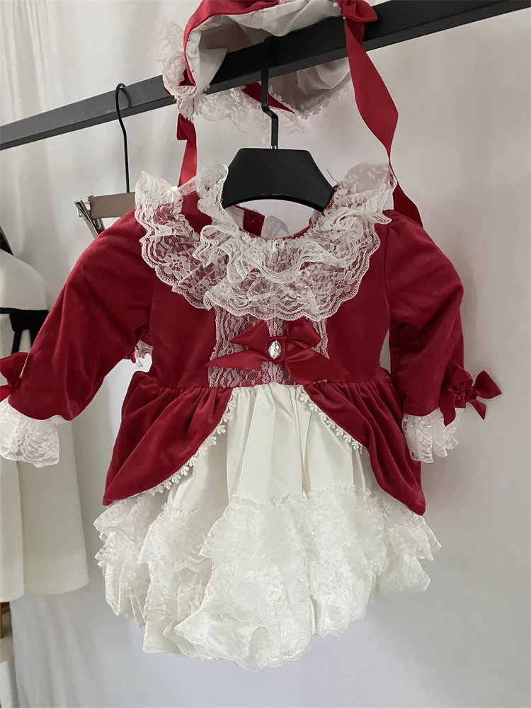 chinese dress ladies Spanish Style Lace Dress with Embroidery,Yellow/Pink,2T to 6t. 3T / Pink