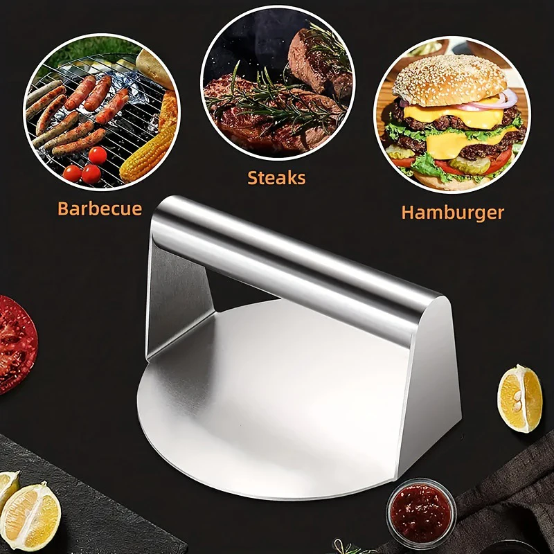 Stainless Steel round Hamburger Meat Press Steak Hand Patty Press Kitchen Tool Hamburger Press Maker Hamburger Press