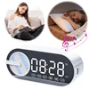 Quiet Wireless Bluetooth Speaker Alarm Clock RGB TWS USB LED Mirror Digital Clock FM Large Display Living Room Office Decoration 1