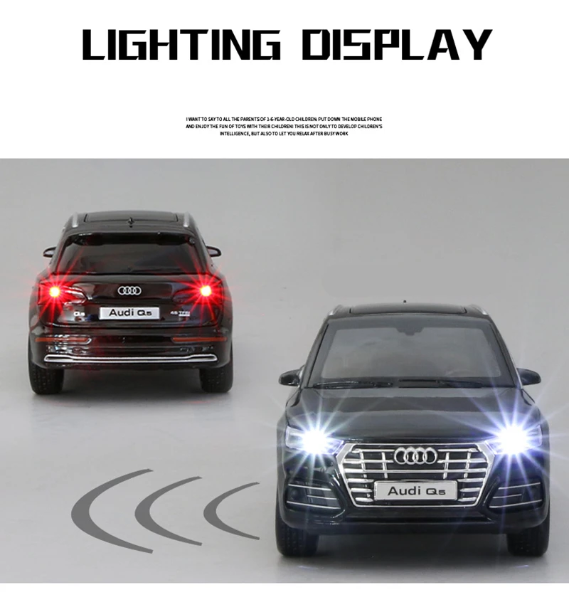 1:32 AUDI Q5 SUV Alloy Car Model Diecast & Toy Vehicles Metal Toy Car Model High Simulation Sound Light Collection Kids Toy Gift barbie car