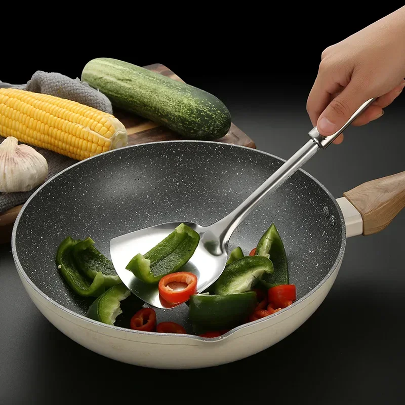 Kitchen Utensils Stainless Steel Cooking Spatula Shovel Colander Pots Set Rice Soup Spoons Cookware Accessories