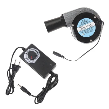 DC12V 2A 바베큐 송풍기 팬 숯 굴뚝 스타터 PWM 팬 스모커 팬 전기 송풍기 100-240V DC12V 전원 코드, 드롭 배송