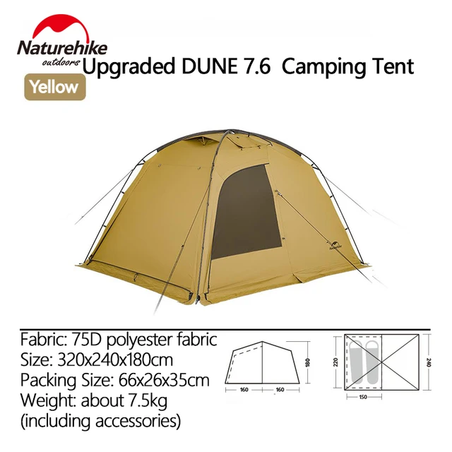 Naturehike DUNE 7.6 4-season Double Layer Modified Dome Tent for 2  