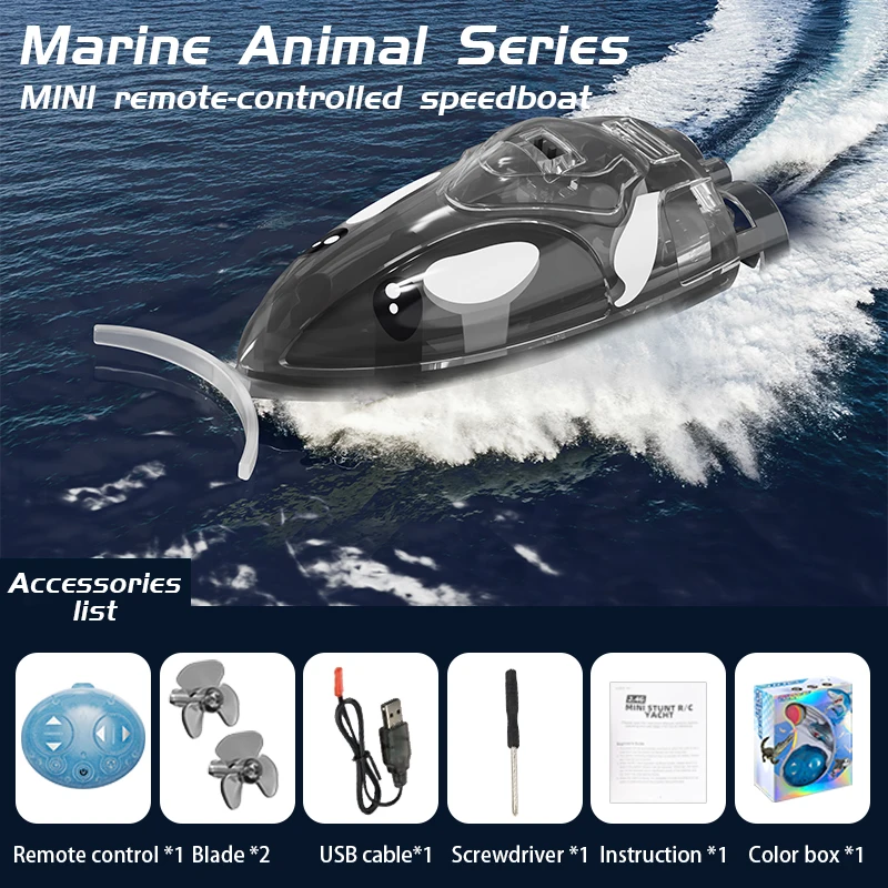 Remote Control Mini Boat with LED Lights - Fun Electric Water Toy