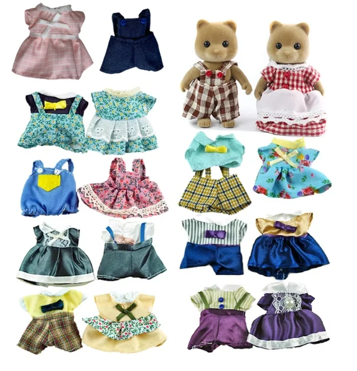 Forest Animal Family House Doll Clothes and Mini Doll Ornaments 1:12 24 Kinds for Girl Pretend Children Simulation Toy