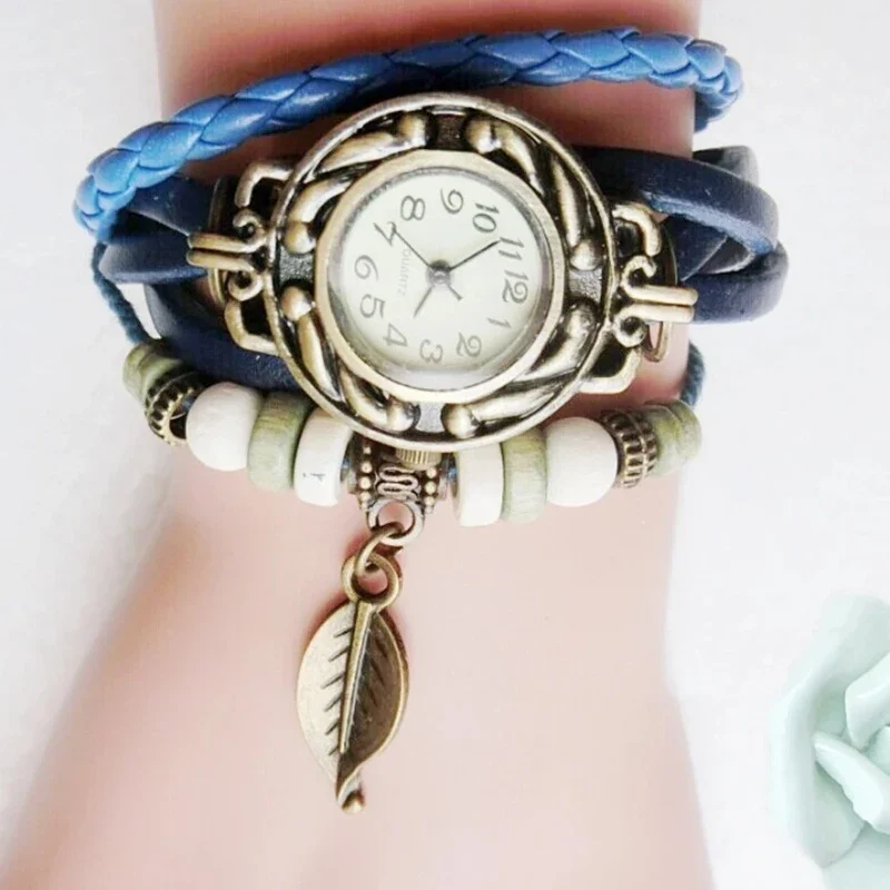 New Hot Sales Trend Retro Watch Winding Bracelet Belt Table Exquisite Pendant Ethnic Style Fashion Girl Student Woman Watch 6
