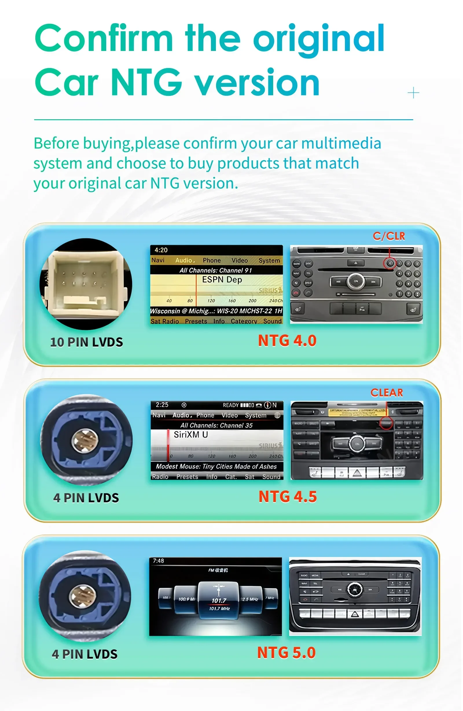 10,25 "Bildschirm Carplay 4G Auto Radio Android Für Mercedes Benz C-Klasse W204 S204 2008-2010 NTG 4,0 Multimedia Player GPS BT Stereo – Detail 3