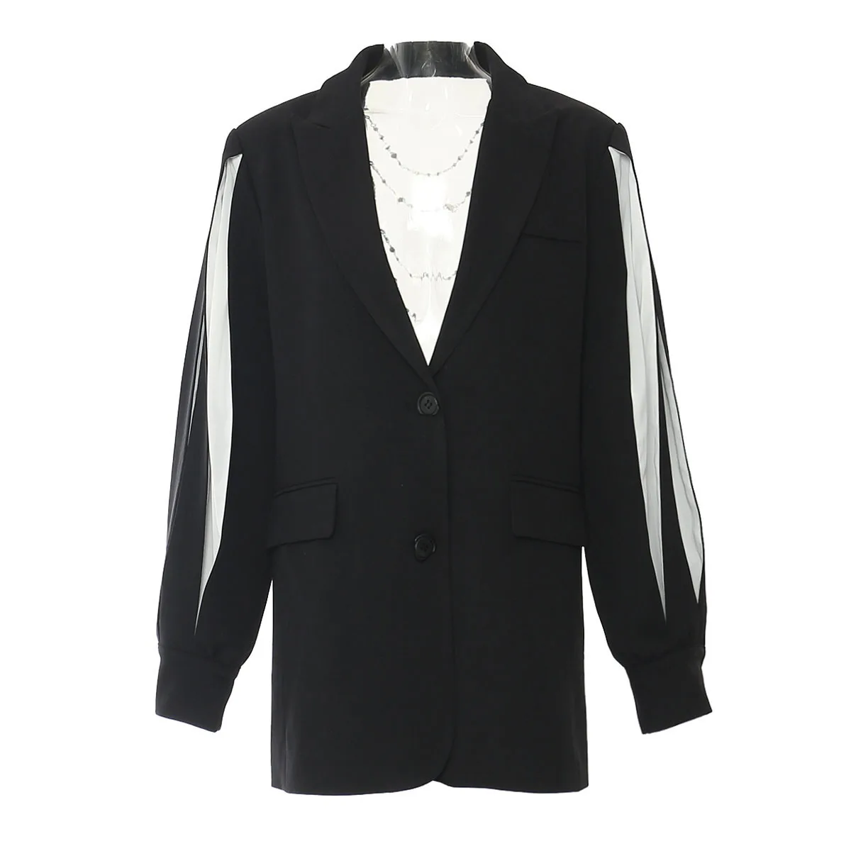 superaen-primavera-2024-new-patchwork-contrast-ol-back-chain-suit-blazer-coat-for-women