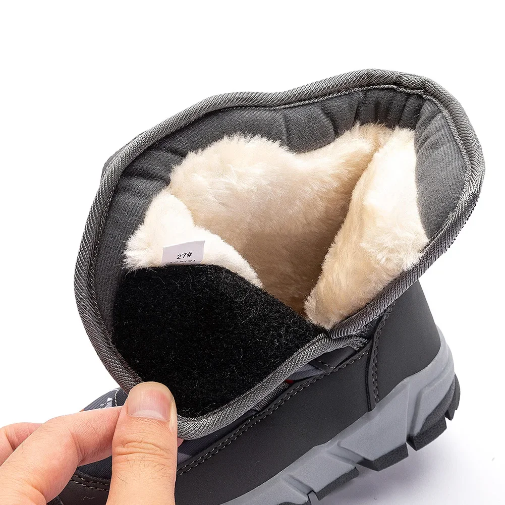 새로운 러시아 겨울 어린이 스노우 부츠, 소년 소녀 패션 방수 따뜻한 신발-30 도 어린이 두꺼운 중간 미끄럼 방지 부츠, 2023