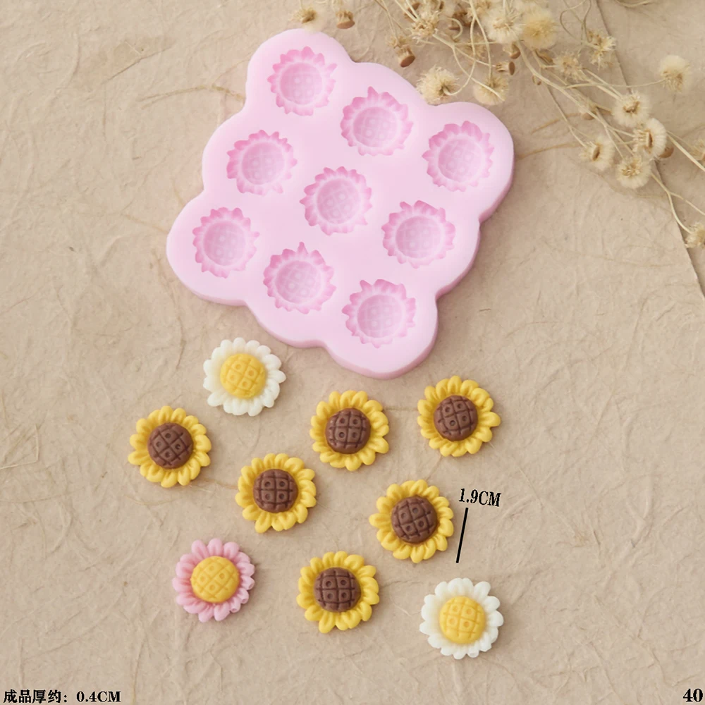 3D 9-Cavity Flower Silicone Mold – Sunflowers Design for Fondant, Candy, Chocolate, Cak... - SKU FSM01228 - UGI Packaging