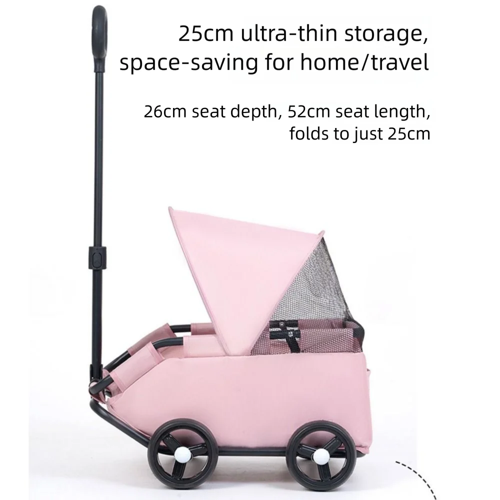 Poussette pour animaux de compagnie pliable à 4 roues respirante 360 ° Poignée rotative voyage chien landau poignée rétractable grande capacité chariot pour animaux de compagnie chats Scd1cfcee2971411089ab805ecbddea8ef