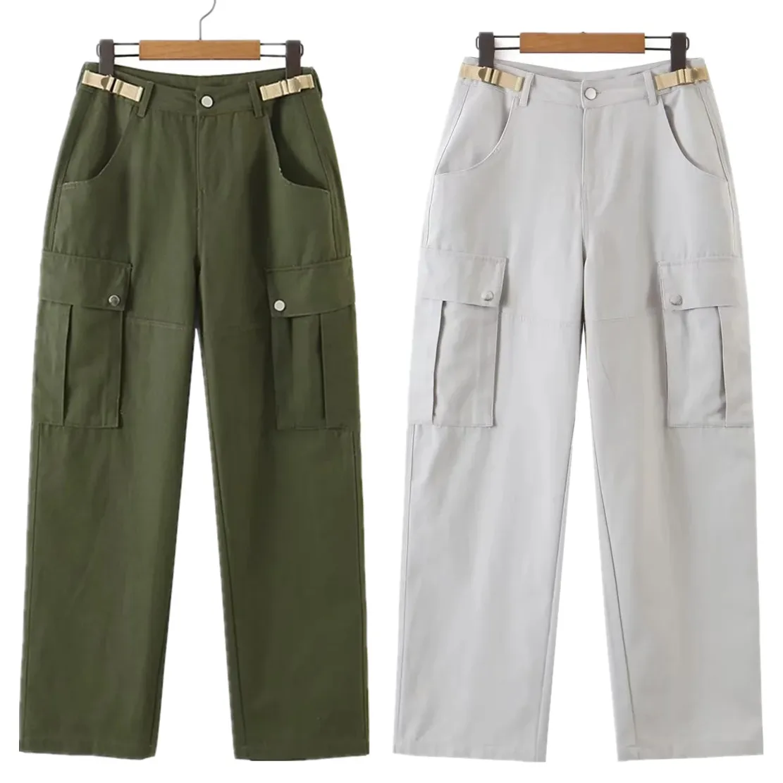 

Maxdutti 2023 Vintage Pockets Cargo Pants Ins Blogger Fashion Casual Loose Harem Pants Women