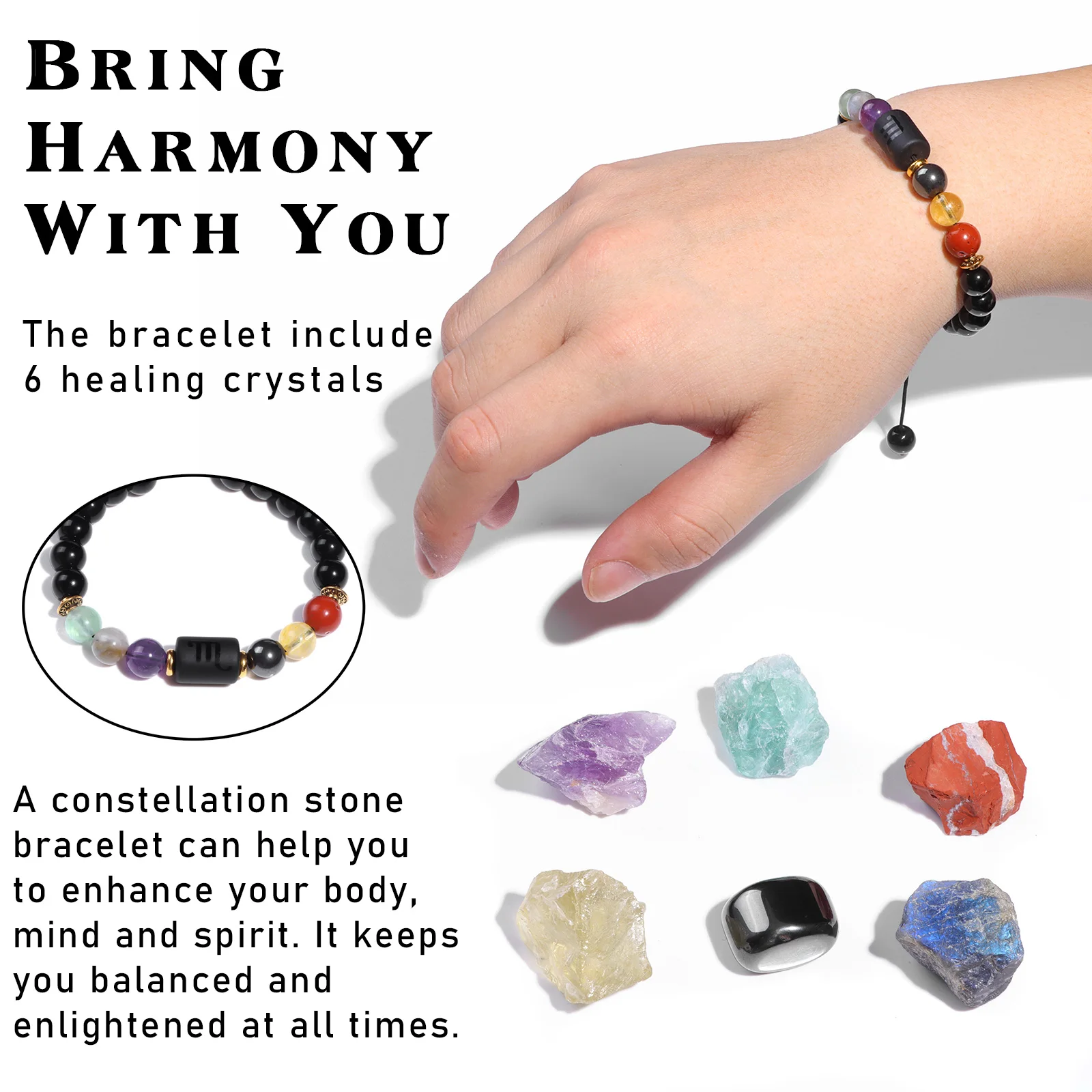 Natural Stone Beads Braided Bracelet 12 Constellation Zodiac Sign Charm Rope String Bracelets For Women Men Birthday Gift Box