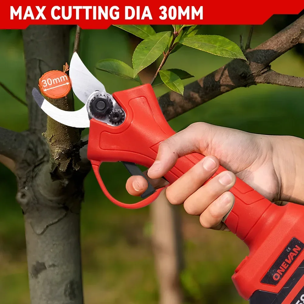 30MM Brushless Electric Pruning Shear 2 Gears Battery Puner Rechargeable Fruit Tree Bonsai Garden Tools For Makita 18V Battery 5