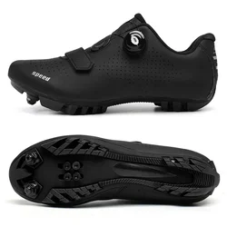 Unisex Cycling MTB Sneakers with Cleats for Road and Mountain Biking (MTB-black)