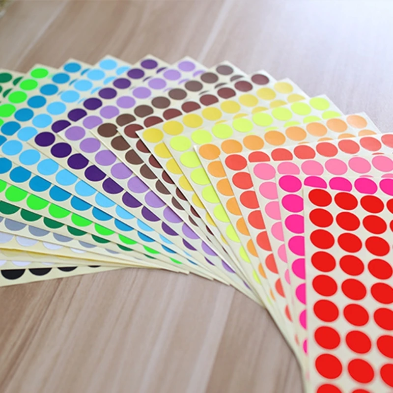 

20 Sheets Color-Coding Stickers Journal Supplies, Notebook, Laptops, Gift Card Assorted Colors Round Stickers