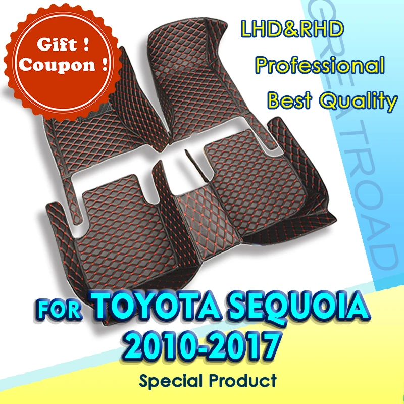 

Автомобильные коврики для Toyota SEQUOIA (семь сидений) 2010-2017 2011 2012 2013, индивидуальные подкладки для ног, аксессуары для крышки