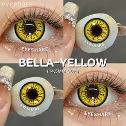 EYESHARE Halloween Cosplay Color Contact Lenses - Vibrant Black, White, and Blue Options, 1 Pair (BELLA - YELLOW)